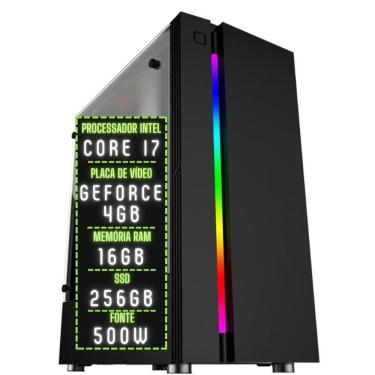 Imagem de PC Gamer 3green Play Intel Core i7 16GB RAM Placa de vídeo Geforce 4GB SSD 256GB Fonte 500W 3GP-039