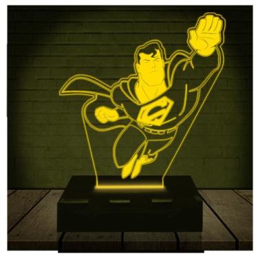 Imagem de Luminária Led Abajur  3D  Super Homem Man Dc Heroi 4 - Rb Criações