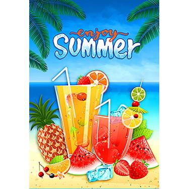 Imagem de Morigs Summer Fun Bandeira decorativa de jardim para festa na praia com suco de fruta decorativo 32 x 45 cm