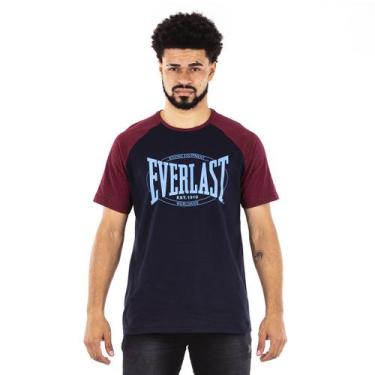 Imagem de Camiseta Everlast Raglan Lettering Masculino - Vinho E Azul