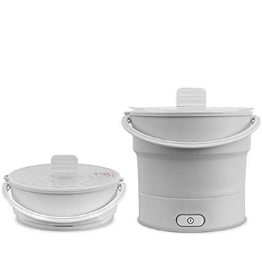 Imagem de Maogear Mini panela elétrica dobrável, panela elétrica de 600 ml, panela elétrica portátil para ovos, vaporizador de água fervente para vapor, sopa, macarrão, ramen, aveia (branca)