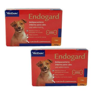 Imagem de Endogard Cães 10Kg 6 Comprimidos Virbac Kit 2 Cxs