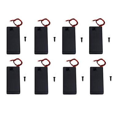 Imagem de WAYLLSHINE 8 peças Interruptor ON/OFF com tampa 2 x 1,5 V AA bateria suporte caixa de bateria caixa de bateria com fios de 14 cm preto vermelho
