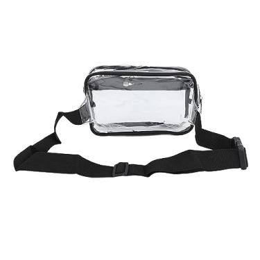 Imagem de Saco Claro do Estilingue, Pacote Transparente Impermeável da Cintura da Caixa do Pvc da Correia Ajustável da Grande Capacidade para Viagens Esportivas (BLACK)