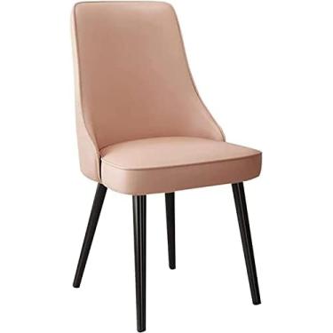 Imagem de Cadeira De Jantar Cadeiras De Cozinha Com Encosto De Couro De Microfibra Resistente Ao Desgaste À Prova D'água Cadeiras Laterais Modernas De Meados Do Século Para Sala De Estar Com Pés De Aço Galv