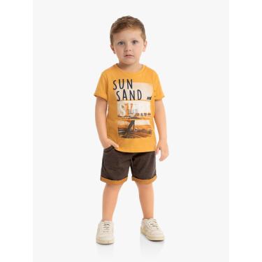 Imagem de Infantil - Conjunto Menino Camiseta + Bermuda Milon Amarelo Queimado  menino