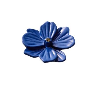 Imagem de Puxadores de armário retrô em forma de flor, puxadores e puxadores de porta de armário de cozinha para móveis, azul