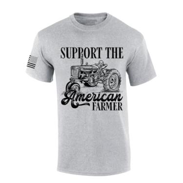 Imagem de Camiseta masculina de manga curta Farmer Support Your Local Farmers, Cinza esportivo, G