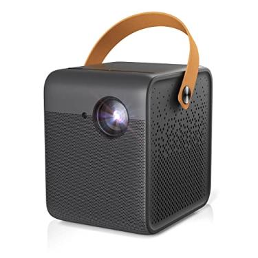 Imagem de WEMAX Dice Projetor portátil externo, 700 ANSI Lumens Native 1080p, bateria de 3 horas, mini projetor de filmes 4K, teatro móvel, WiFi Bluetooth HDMI USB, Dolby Audio DTS-HD, foco automático