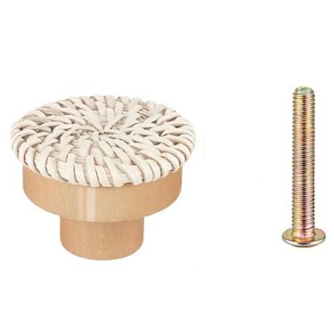 Imagem de Puxadores de gaveta redondos feitos à mão armários cômoda alças armário de cozinha puxadores de porta para móveis, atualização 2,12 peças