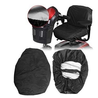 Imagem de Domigard Capa de assento para cadeira de rodas elétrica, acessórios de proteção de assento de cadeira de rodas para idosos, capa de assento de scooter profissional à prova d'água (preto)