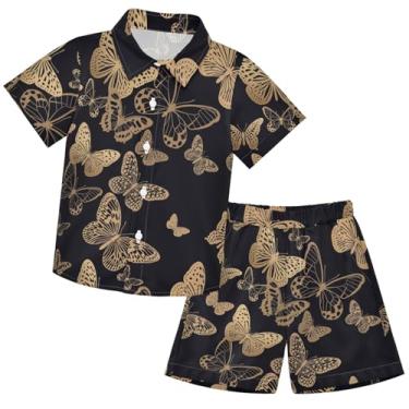 Imagem de visesunny Camiseta infantil de manga curta para crianças, estampada, casual, shorts, roupas de verão, Multi37, 4 Anos