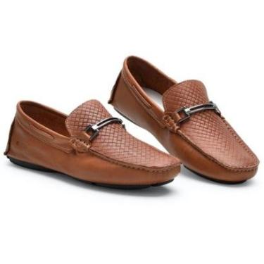 Imagem de Mocassim Masculino Casual Sapato Drive Sapatilha Moderno Confortável Em Couro Legítimo-Masculino