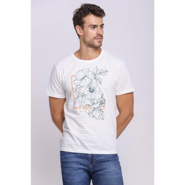 Imagem de Camiseta Masculina Malha Collection Folhagens Polo Wear Off White-Masculino