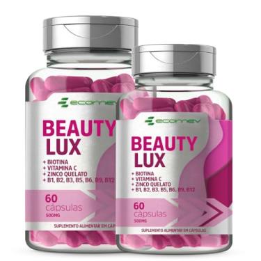 Imagem de Combo 2Un Biotina C/ B1 B2 B6 B12 Vit. C Zinco Formula Avançada 500mg - Fortalecimento Cabelo Pele Unha Beauty Lux Ecomev