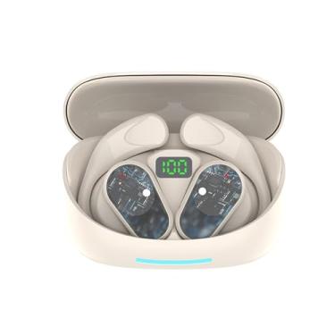 Imagem de Fones de ouvido Bluetooth Fones de ouvido sem fio, fones de ouvido esportivos à prova d'água, Bluetooth 5.3, com estojo de carregamento, com display de bateria LED para esportes/treino/academia/corrid