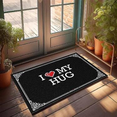 Imagem de Tapetes Welcome Door Outdoor I Love My Hug Capacho Exterior Tapete de porta legal (Cor: Cor, Tamanho: 40 x 60 cm)