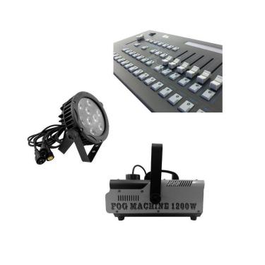 Imagem de Kit 02 Par Led Slim + Mesa Controladora + Maquina De Fumaça