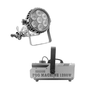 Imagem de Kit 4 Par Led 7X12W 6In 1 E Maquina De Fumaça 1200W