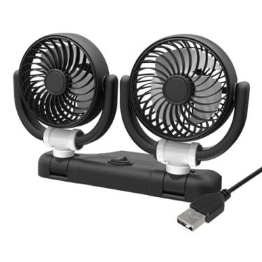 Imagem de Generic Ventilador de refrigeração elétrico para carro, circulador de ar dobrável com rotação de 360 graus para caminhão SUV, USB 5V