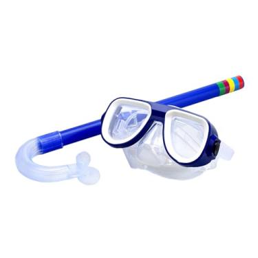 Imagem de YIJU Crianças conjunto de snorkel óculos de mergulho equipamento de natação óculos de mergulho máscara e snorkel máscara de snorkel para meninos, Azul