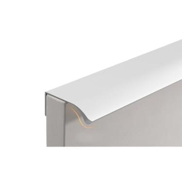 Imagem de Alça invisível de alumínio prateada, armário de cozinha, puxadores de gaveta, porta de quarto, maçaneta de móveis, alças longas, prata, 64mm