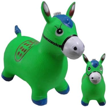 Imagem de Cavalinho Upa Upa Brinquedo Pula Pula Pocoto Inflavel Musica Cavalo (Verde)