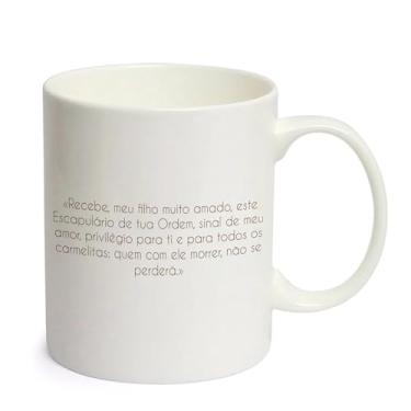 Imagem de Caneca Porcelana Branca Oração Escapulário