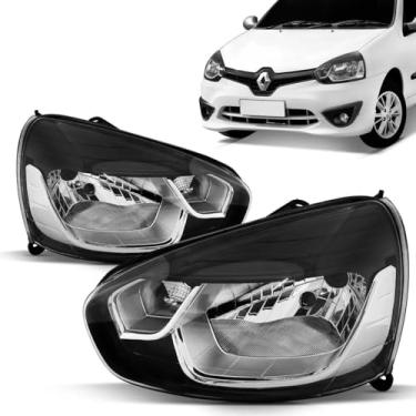 Imagem de Farol Clio 2013 2014 2015 2016 Máscara Negra - UNIDADE Lado:ESQUERDO (Motorista)