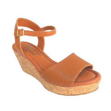 Imagem de Sandália Fem Bottero Anabela Couro Marrom Canela 355765-1 Tamanho:40;Cor:Marrom