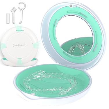 Imagem de Capa retentora, capa fina alinhadora com orifícios de ventilação ajustáveis e espelho, compatível com Invisalign, protetor noturno e protetor de boca, capa retentora premium, com ferramenta de remoção