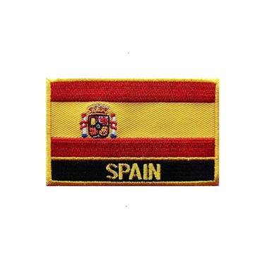 Imagem de Ruoming 1 PÇ Patch de bandeira da Espanha bordado a ferro ou costurado tático militar nacional espanhol (Espanha)