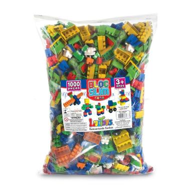Imagem de Blocos De Montar Monte Fácil Brinquedo Infantil 1000 Peças