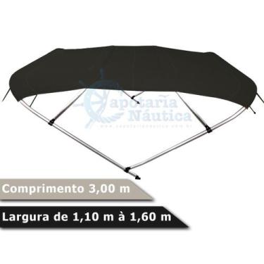 Imagem de Capota Toldo Nautico 4 Arcos 3 m Comprimento Estrutura Reforçada P/ La