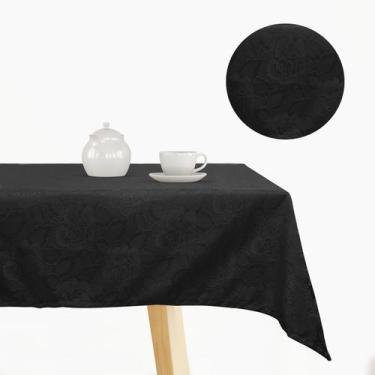 Imagem de Toalha de mesa Retangular em Jacquard para 10 lugares  Admirare, Preta
