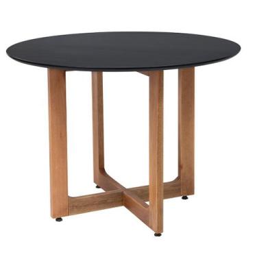 Imagem de Mesa de Jantar Viana em madeira maciça e Mdf - Bac Móveis, Natural/Pre