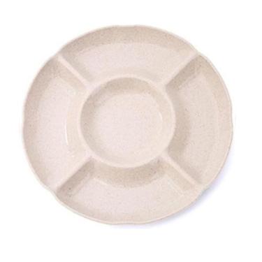 Imagem de Petisqueira Prato 5 Divisórias 23cm Fibra de Bambu Servir - Fx, Bege