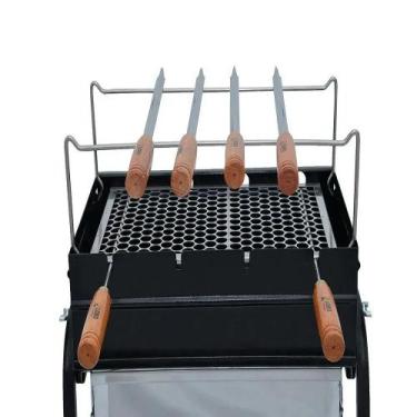 Imagem de Churrasqueira Lobo Arizona Manual com Braseiro em Inox + 4 espetos Man