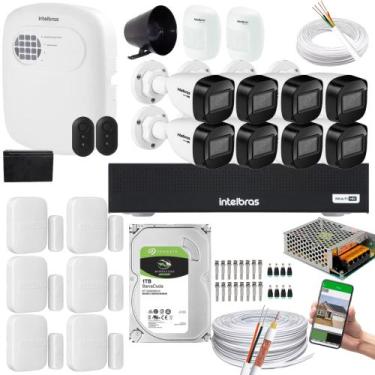 Imagem de Kit 8 Câmeras 1130B Dvr 3008-C Intelbras + kit Alarme+ivp 2000+xas 401