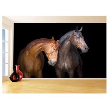 Imagem de Papel De Parede Animais Casal Cavalos Fazenda 3,5M Anm321 - Você Decor