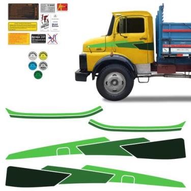 Imagem de Faixa Caminhão Mercedes Mb 1113 1114 Adesivo Lateral Verde - SPORTINOX