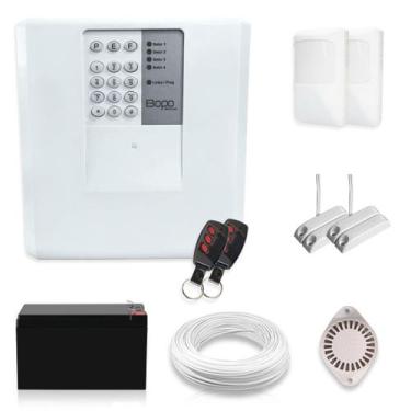 Imagem de Kit Alarme Residencial Bopo 4 Sensores Com Fio e Discadora - Bopo Elet