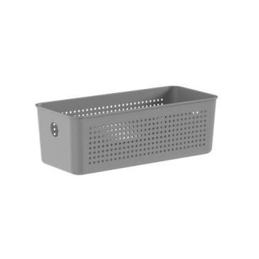 Imagem de Cesto Organizadora Empilhável Alça Dispensa Armário Flow 27 x 12 x 9 c