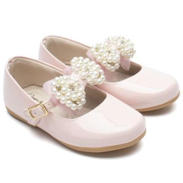 Imagem de Sapatilha Infantil Feminina Menina Laço Perola Rosa LMV02-LP - Magia d