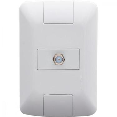 Imagem de Conjunto 4x2 com 1 Tomada TV/SAT Coaxial Tramontina Branco