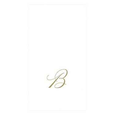 Imagem de Caspari Toalhas de papel de pérola branca para convidados, monograma letra B, pacote com 24