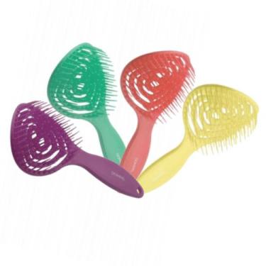 Imagem de Kit Escovas De Cabelo Flexível Pirulito Com Cheirinho Cores Profission