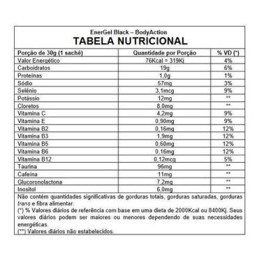 Imagem de Energel Black (30g) - Sabor: Morango - Body Action