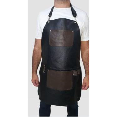 Imagem de Avental de couro bovino churrasqueiro, restaurante, buffet, barbeiro f