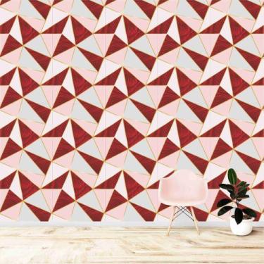 Imagem de Papel De Parede Abstrato Desenhos Zara Psicodélico Tons De Vermelho Pa